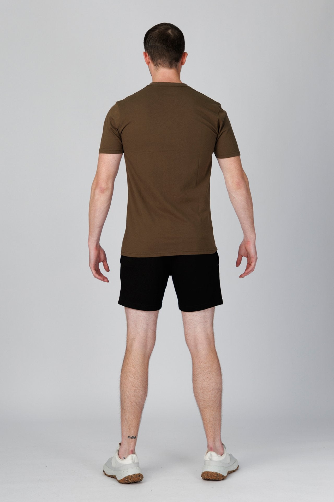 SPJ0001 - Classic Fit Crewneck Straight-Hem Essential Cotton Tee - Army