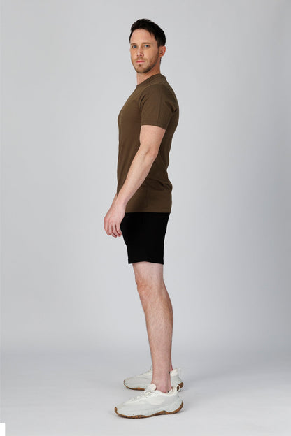 SPJ0001 - Classic Fit Crewneck Straight-Hem Essential Cotton Tee - Army