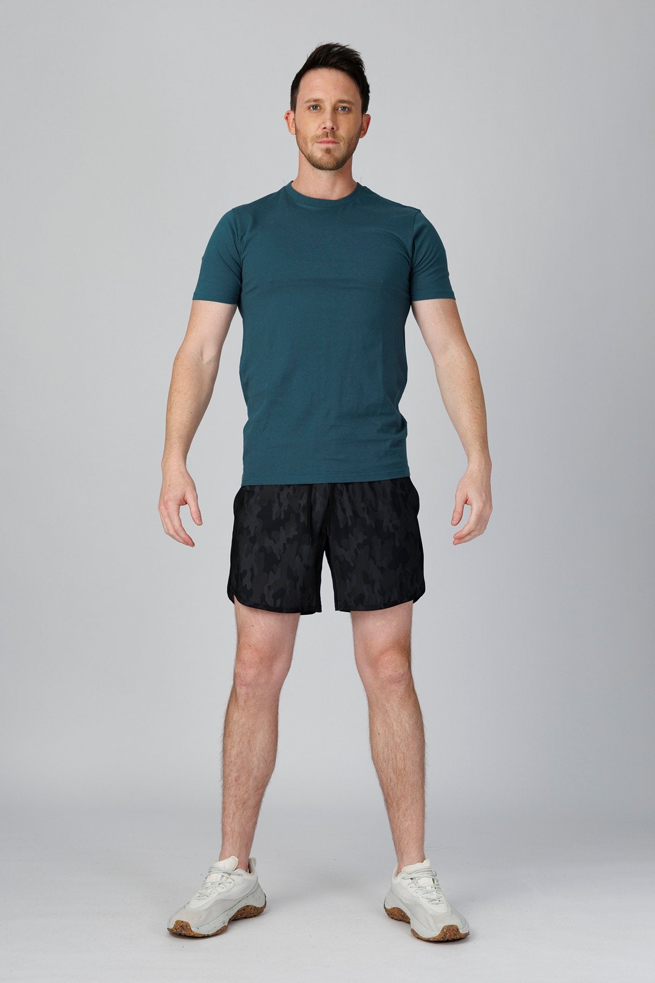 SPJ0001 - Classic Fit Crewneck Straight-Hem Essential Cotton Tee - Teal