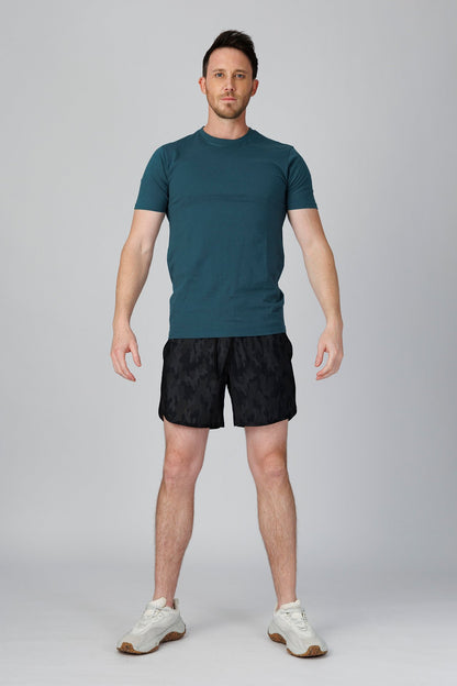 SPJ0001 - Classic Fit Crewneck Straight-Hem Essential Cotton Tee - Teal