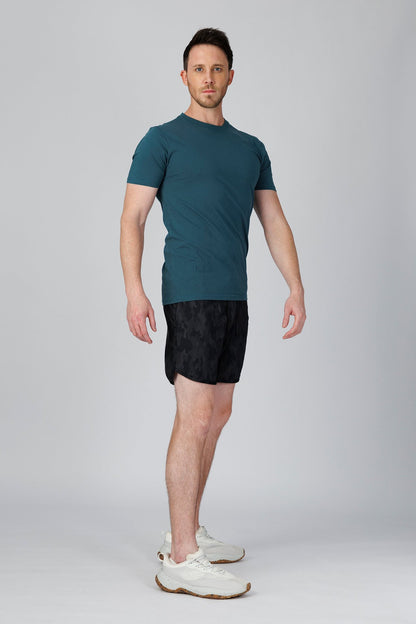SPJ0001 - Classic Fit Crewneck Straight-Hem Essential Cotton Tee - Teal