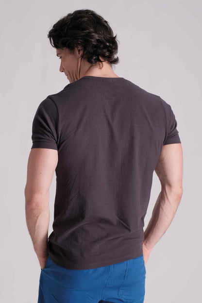 SPJ0002 - Classic Fit V-Neck Straight-Hem Essential Cotton Tee - Black