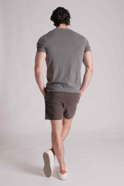 SPJ0011 - Classic Fit Crewneck Straight-Hem Essential Cotton Pocket Tee - Cyan