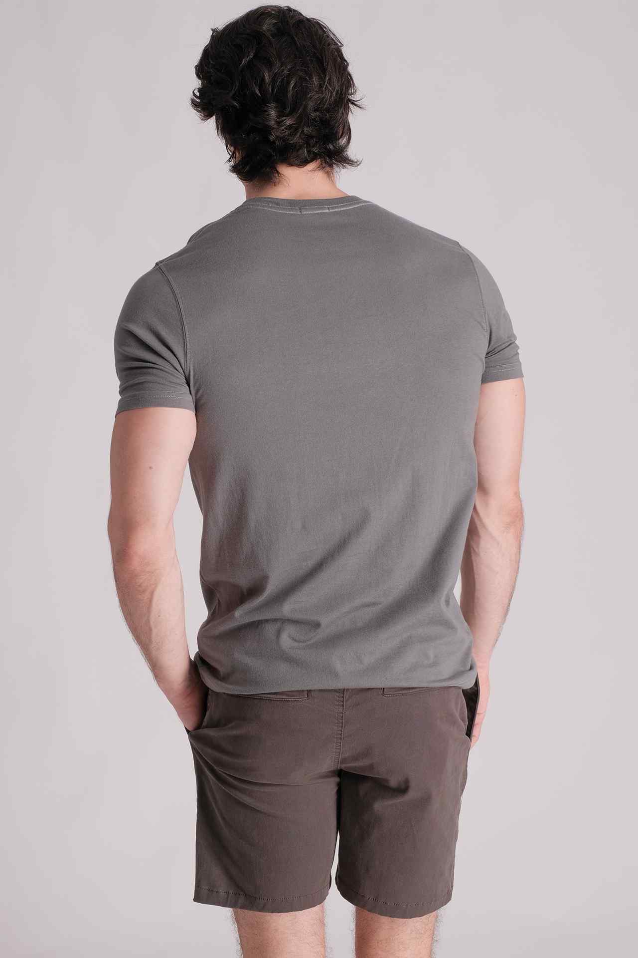 SPJ0011 - Classic Fit Crewneck Straight-Hem Essential Cotton Pocket Tee - Cyan