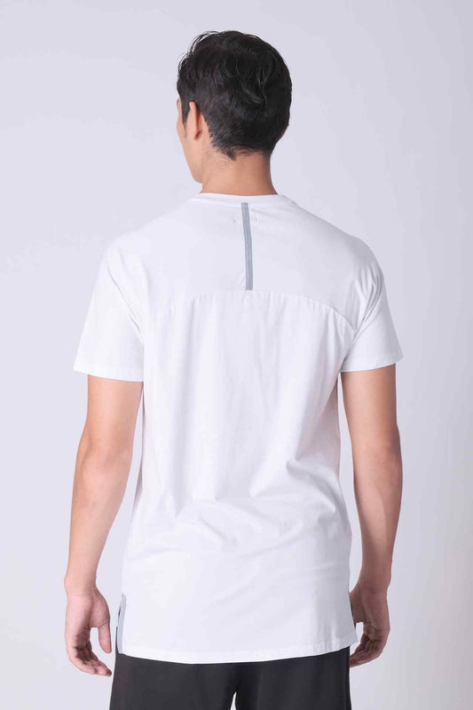 SPJ0170 - Stretch Cotton Blend Raglan Sleeves Gym Tee - White