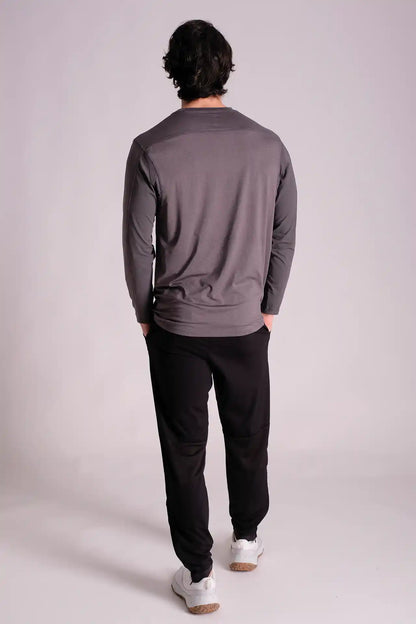 SPJ0270 - Quick-Dry Long Sleeve Workout Tee - Dark Grey