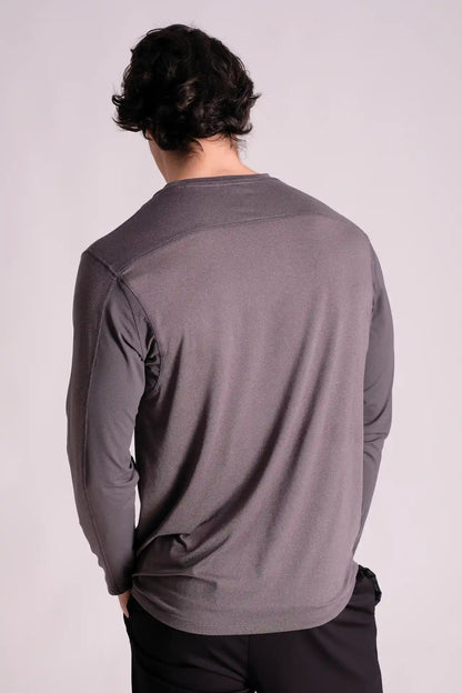 SPJ0270 - Quick-Dry Long Sleeve Workout Tee - Dark Grey