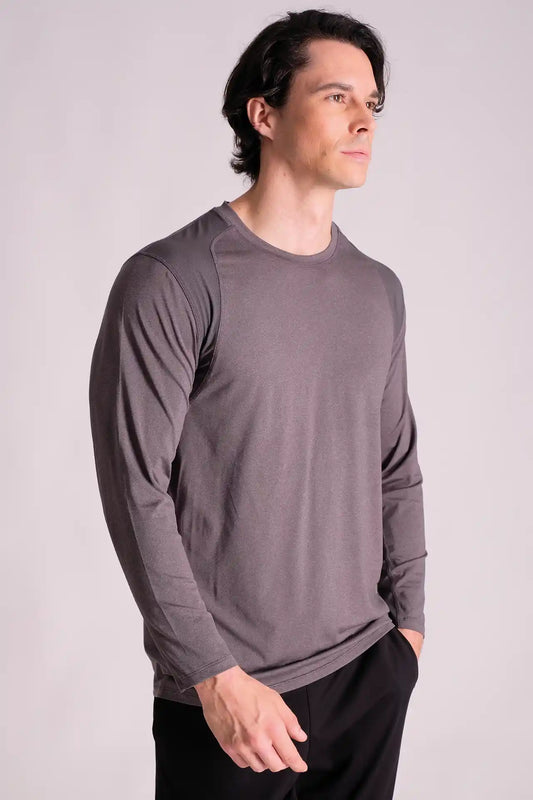 SPJ0270 - Quick-Dry Long Sleeve Workout Tee - Dark Grey