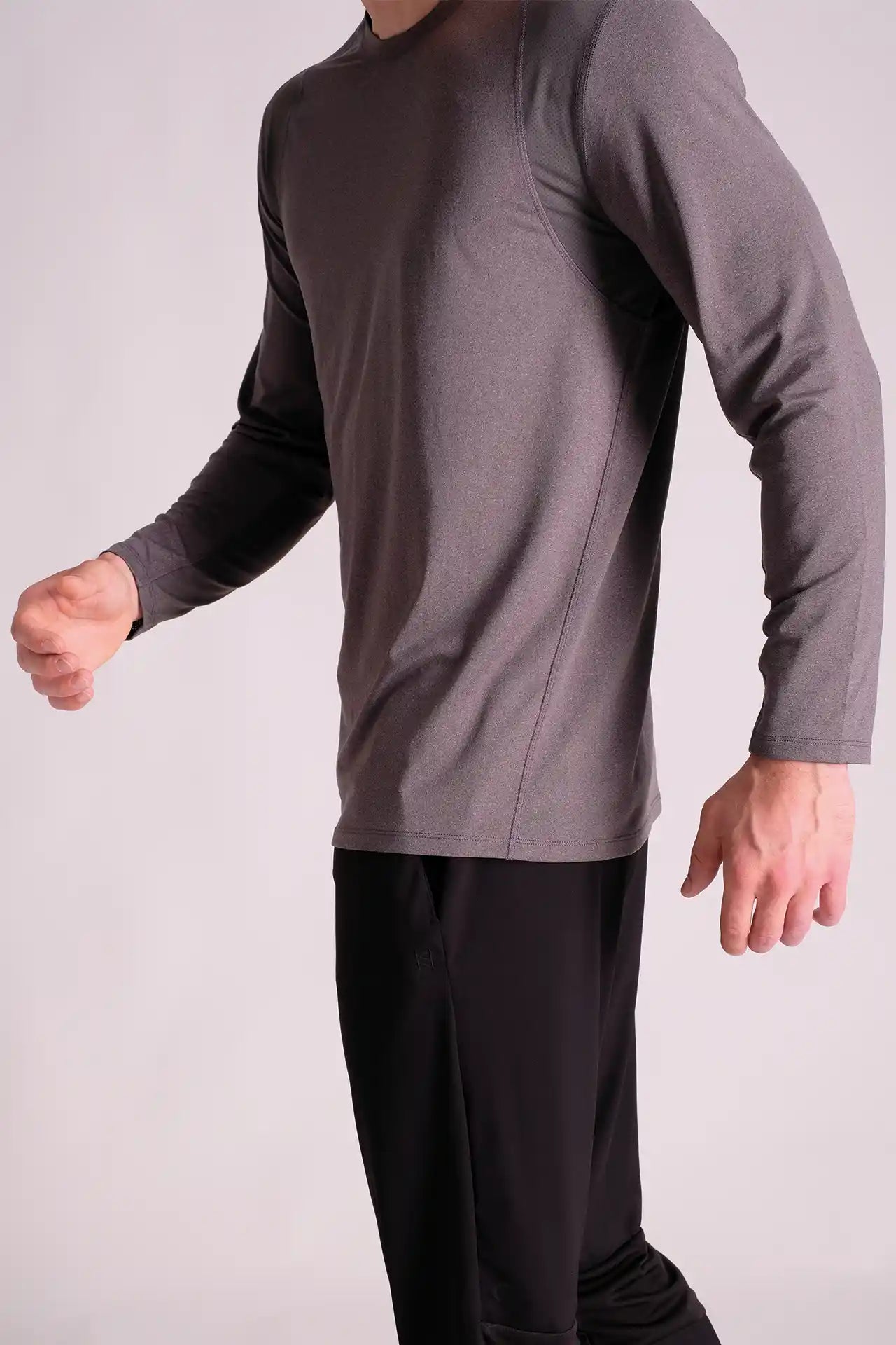 SPJ0270 - Quick-Dry Long Sleeve Workout Tee - Dark Grey