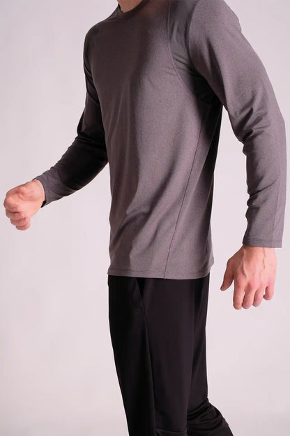 SPJ0270 - Quick-Dry Long Sleeve Workout Tee - Dark Grey
