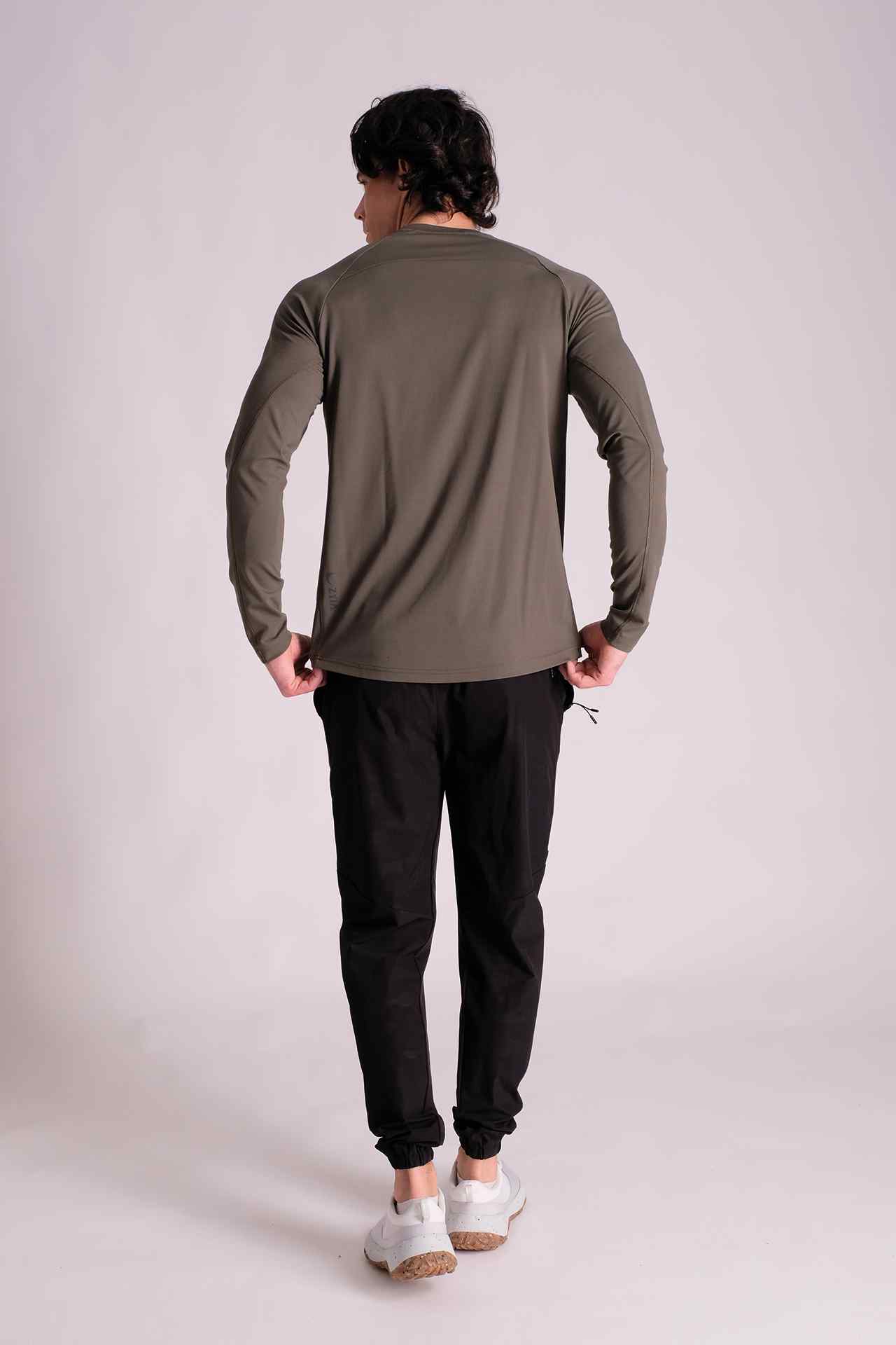 SPJ0271 - Raglan Long Sleeve Running Tee - Grey Melange