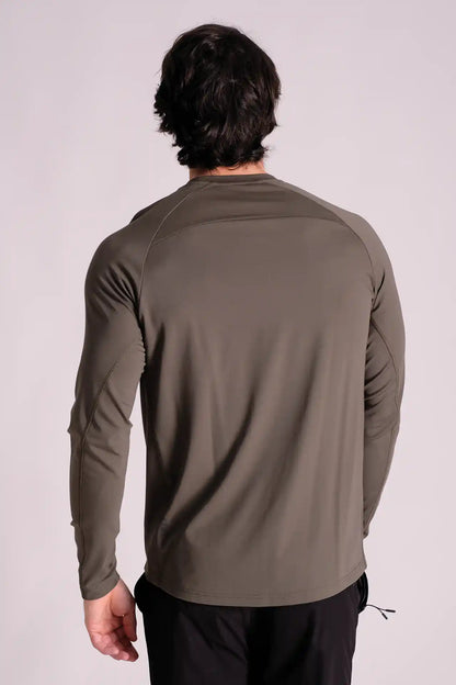 SPJ0272 - Stretch Bonded Eyelets Long Sleeve Active Tee - Army Green