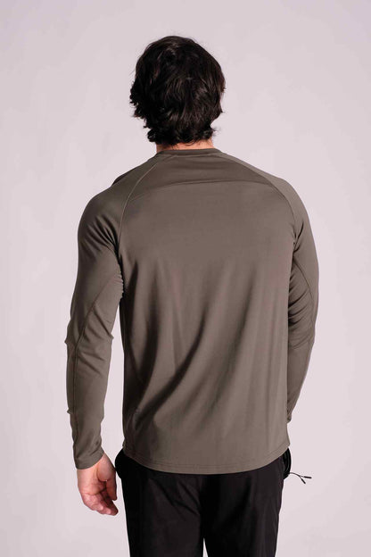 SPJ0271 - Raglan Long Sleeve Running Tee - Grey Melange