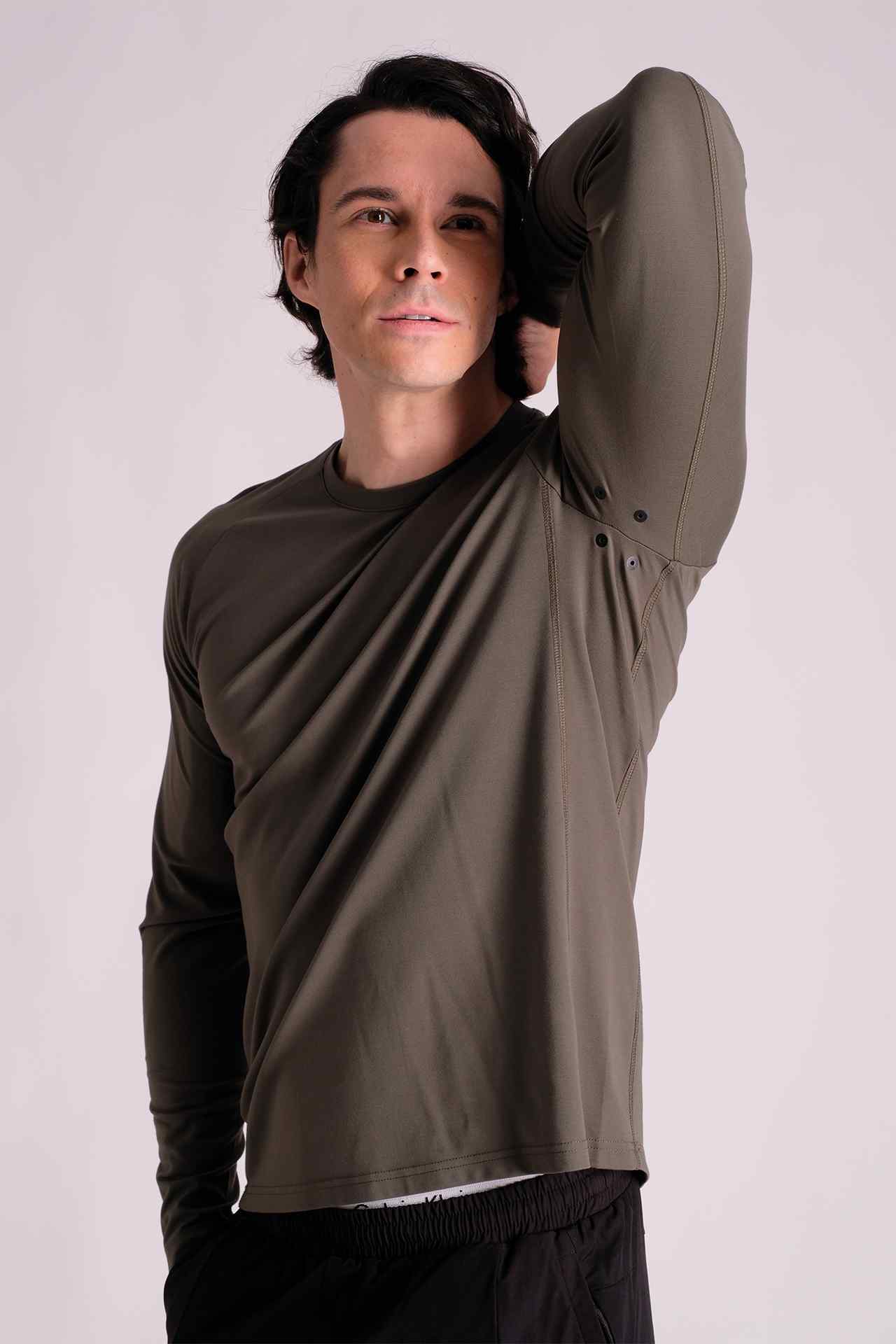 SPJ0271 - Raglan Long Sleeve Running Tee - Grey Melange