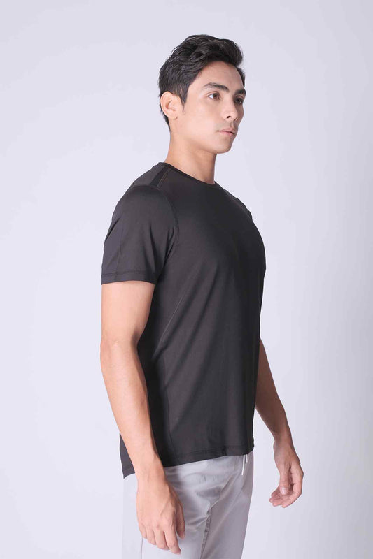 SPJ0282 - Essential Stretch Short Sleeve Workout Tee - Black