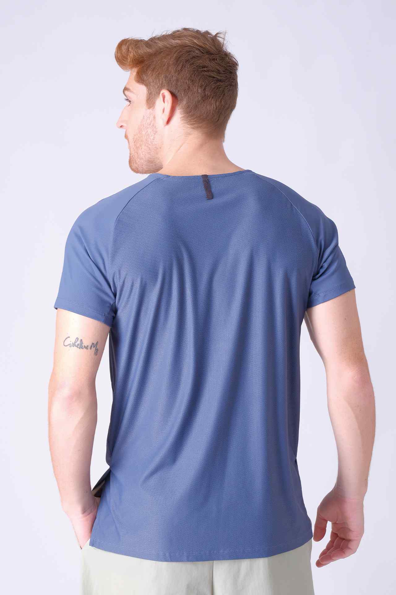 SPJ0284 - Nylon Blend Textured Training Tee - Slate
