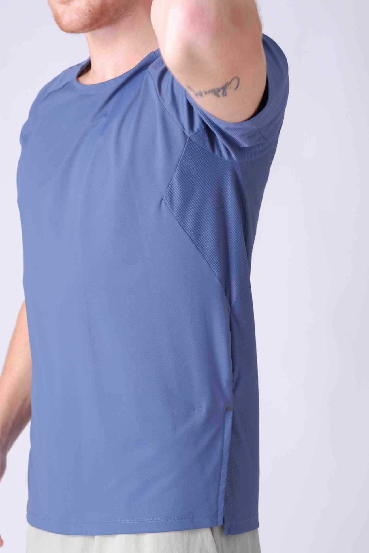 SPJ0284 - Nylon Blend Textured Training Tee - Slate