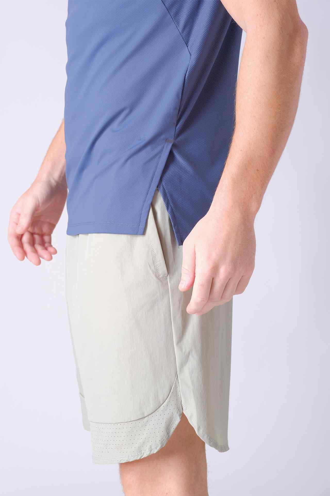 SPJ0284 - Nylon Blend Textured Training Tee - Slate