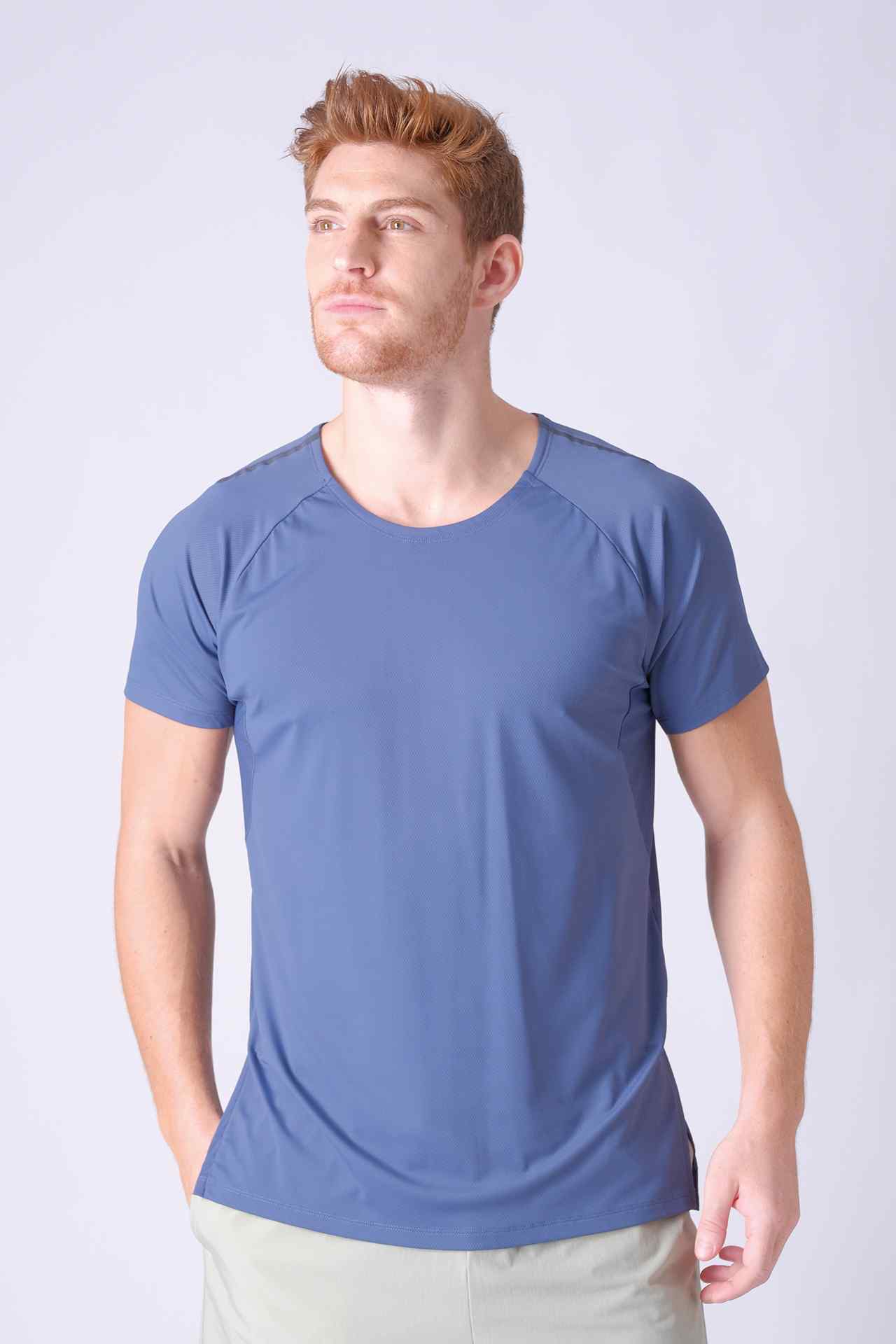 SPJ0284 - Nylon Blend Textured Training Tee - Slate