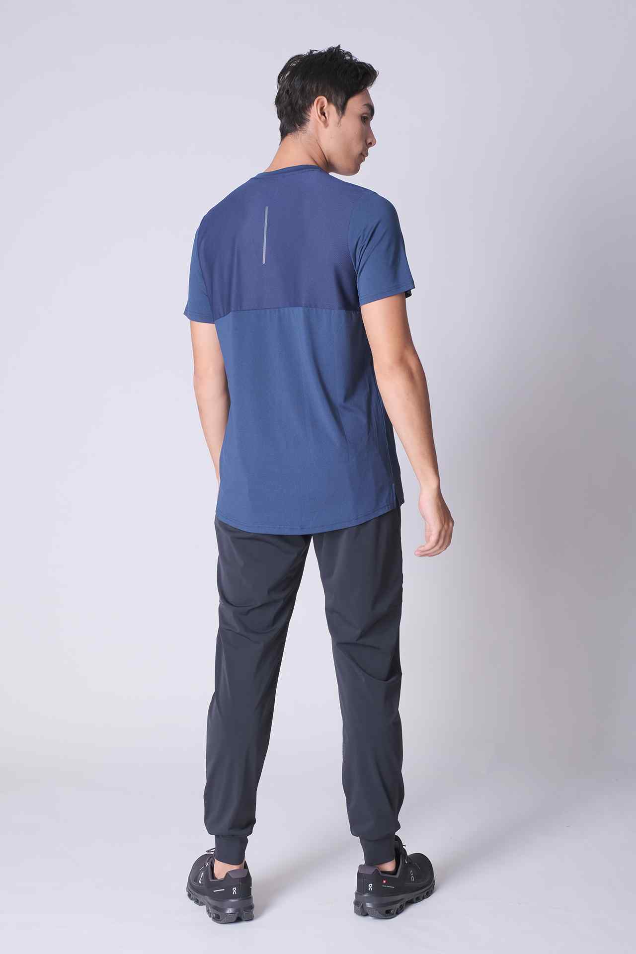 SPJ0286 - Shoulder Reflective Short Sleeve Active Tee - Navy