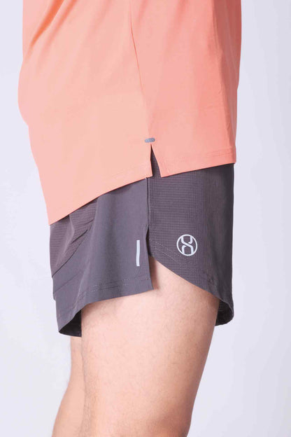 SPJ0286 - Shoulder Reflective Short Sleeve Running Tee - Orange