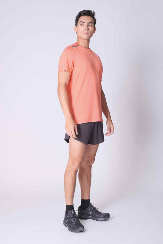 SPJ0286 - Shoulder Reflective Short Sleeve Running Tee - Orange
