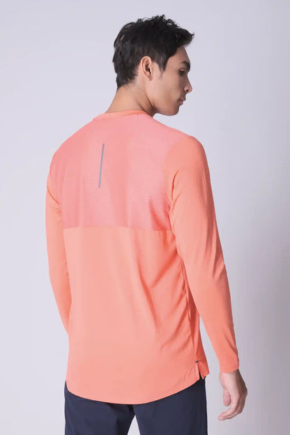 SPJ0287 - Shoulder Reflective Long Sleeve Active Tee - Orange