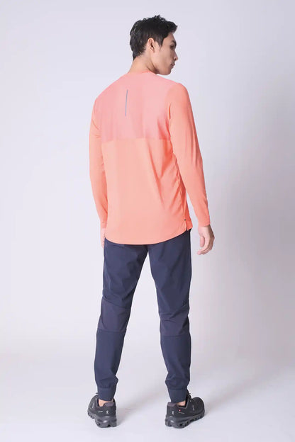 SPJ0287 - Shoulder Reflective Long Sleeve Active Tee - Orange