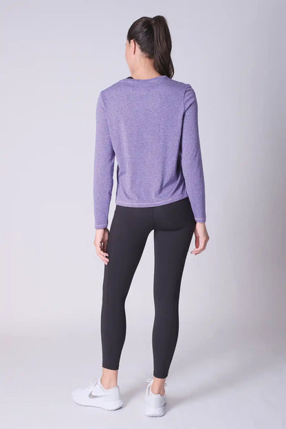 SPWJ0296 - Women's Side Split LS Hiking Top - Heather Purple