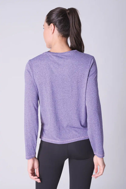 SPWJ0296 - Women's Side Split LS Hiking Top - Heather Purple