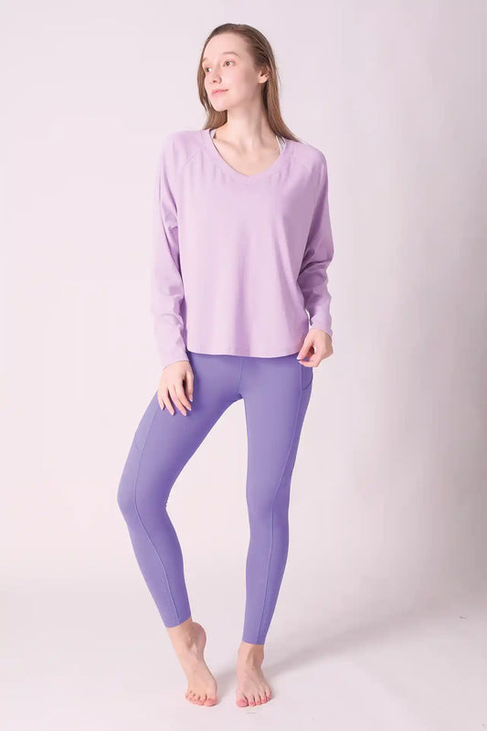SPWJ0313 - Women's Essential Réve Long Sleeve V -Lavender