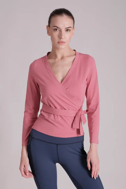 SPWJ0324 - Women's Ballerina Wrap Pullover - Pink
