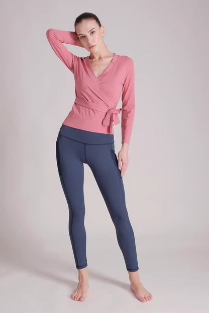 SPWJ0324 - Women's Ballerina Wrap Pullover - Pink