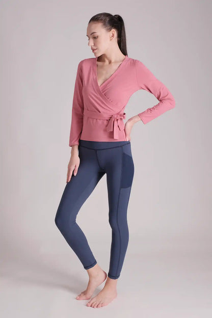 SPWJ0324 - Women's Ballerina Wrap Pullover - Pink