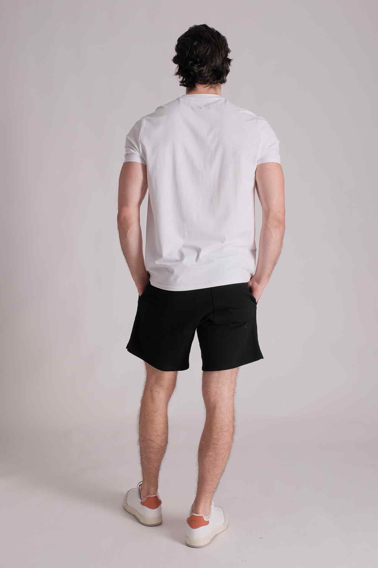SPJ0333 - Essential Stretch Cotton Crew Embossed Logo Tee - White
