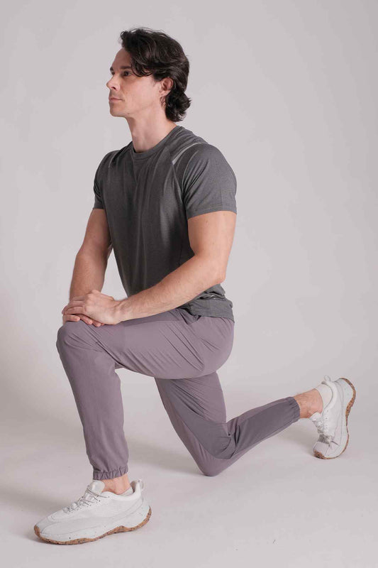 SPJ0335 - Reflective Shoulder Quick-Dry Running Tee - Dark Grey