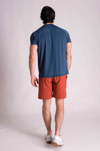 SPJ0336 - Mesh Shoulder Breathable Running Tee - Navy