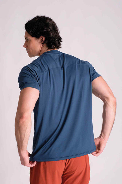 SPJ0336 - Mesh Shoulder Breathable Running Tee - Navy