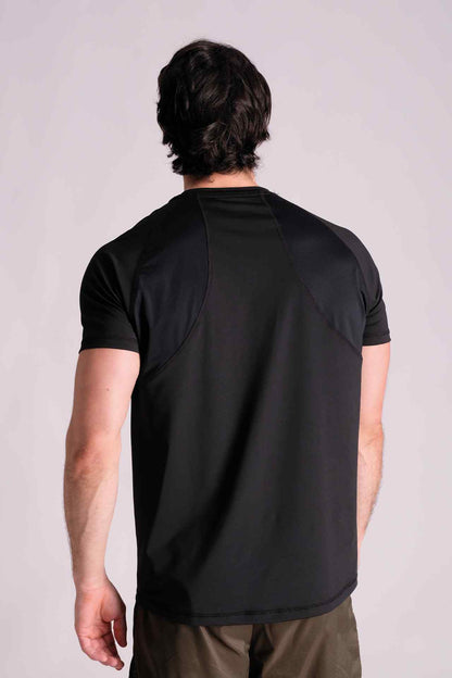 SPJ0337 - 4-way Stretch Quick-Dry Chest Logo Active Tee - Black