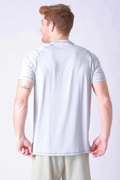 SPJ0338 - Stretch Nylon Shoulder Mesh Training Tee - Light Grey
