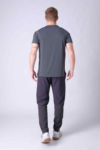 SPJ0339 - 4-way Stretch Quick-Dry Hybrid Active Tee - Heather Black
