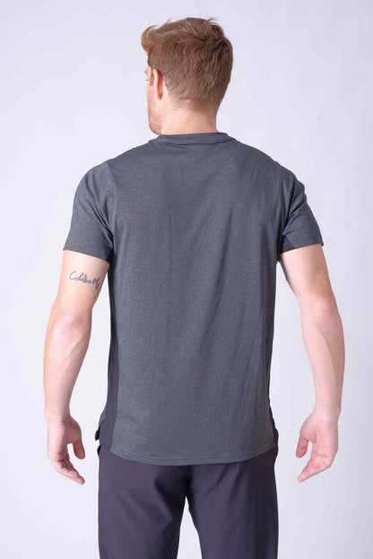 SPJ0339 - 4-way Stretch Quick-Dry Hybrid Active Tee - Heather Black