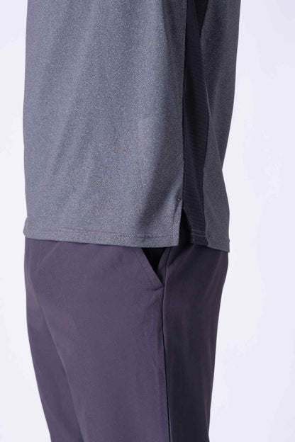 SPJ0339 - 4-way Stretch Quick-Dry Hybrid Active Tee - Heather Black