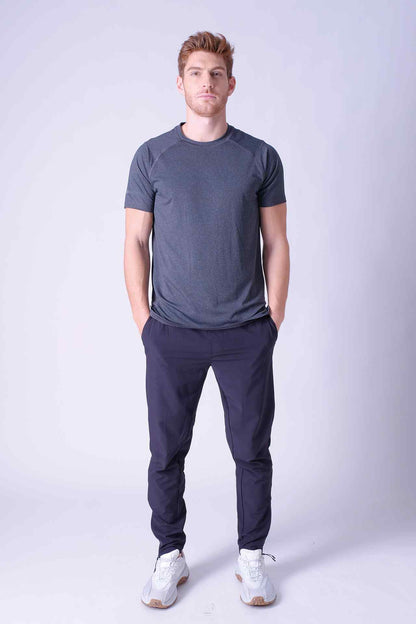 SPJ0339 - 4-way Stretch Quick-Dry Hybrid Active Tee - Heather Black