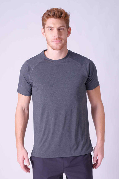 SPJ0339 - 4-way Stretch Quick-Dry Hybrid Active Tee - Heather Black