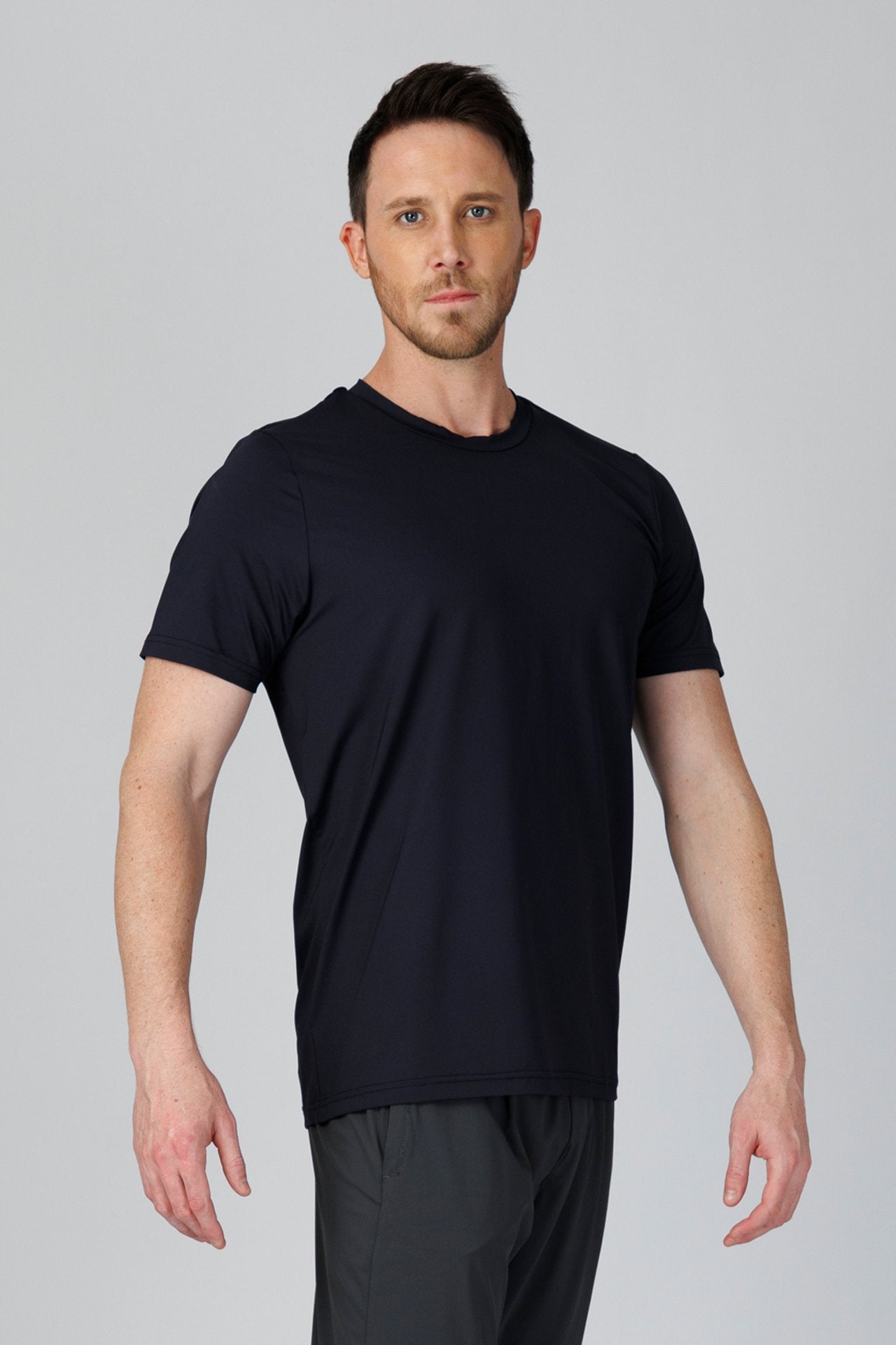 SPJ0340 - Ultra 4-Way Stretch Nylon Back Mesh Training Tee - Navy