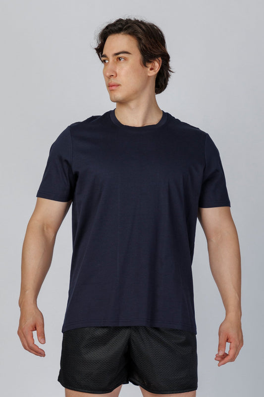 SPJ0340 - Finest US Supima Cotton Back Panel Recovery Tee - Navy