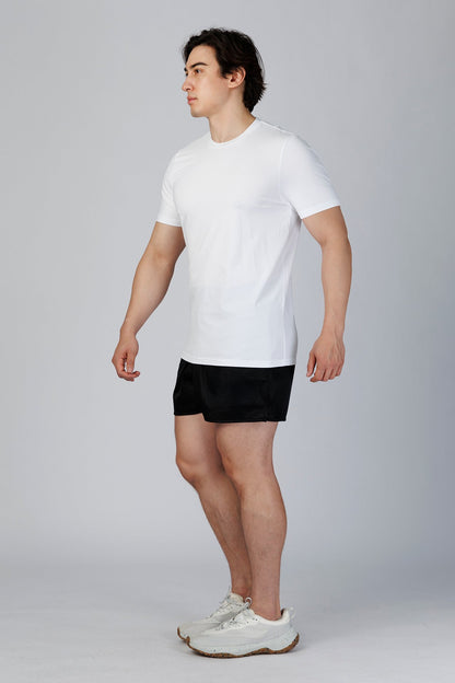 SPJ0340 - Ultra Soft Stretch Cotton Modal Back Curve Travel Tee - White