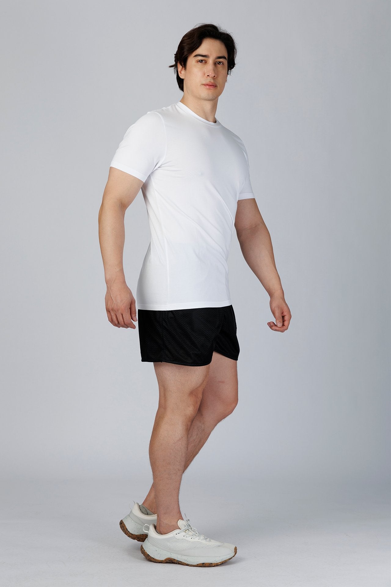 SPJ0340 - Ultra Soft Stretch Cotton Modal Back Curve Travel Tee - White