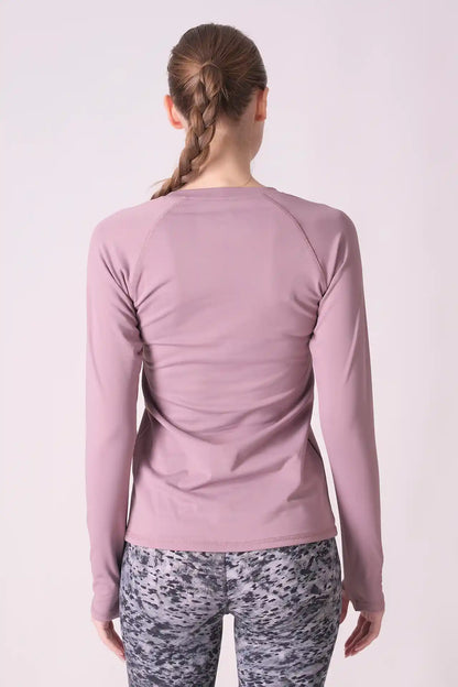 SPWJ0349 - Women's Crewneck Thumbholes Top - Lilac
